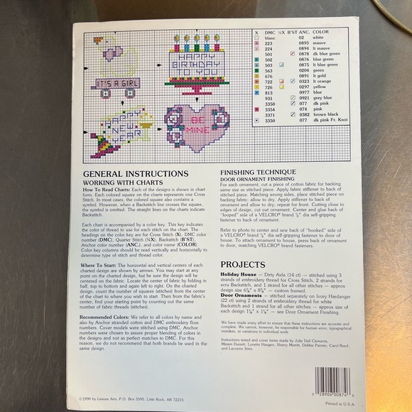 Holiday House Cross Stitch Pattern Leaflet #874 1990 Interchangeable Motifs - Picture 4 of 4